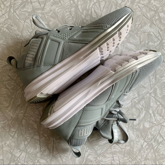 Puma Gray Mesh Mid Lace-Up Enzo Sneakers 7 - Picture 6 of 9